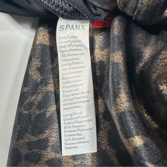 SPANX Leopard Print Shape-wear Leggings Size XSmall Petite - Picture 6 of 9